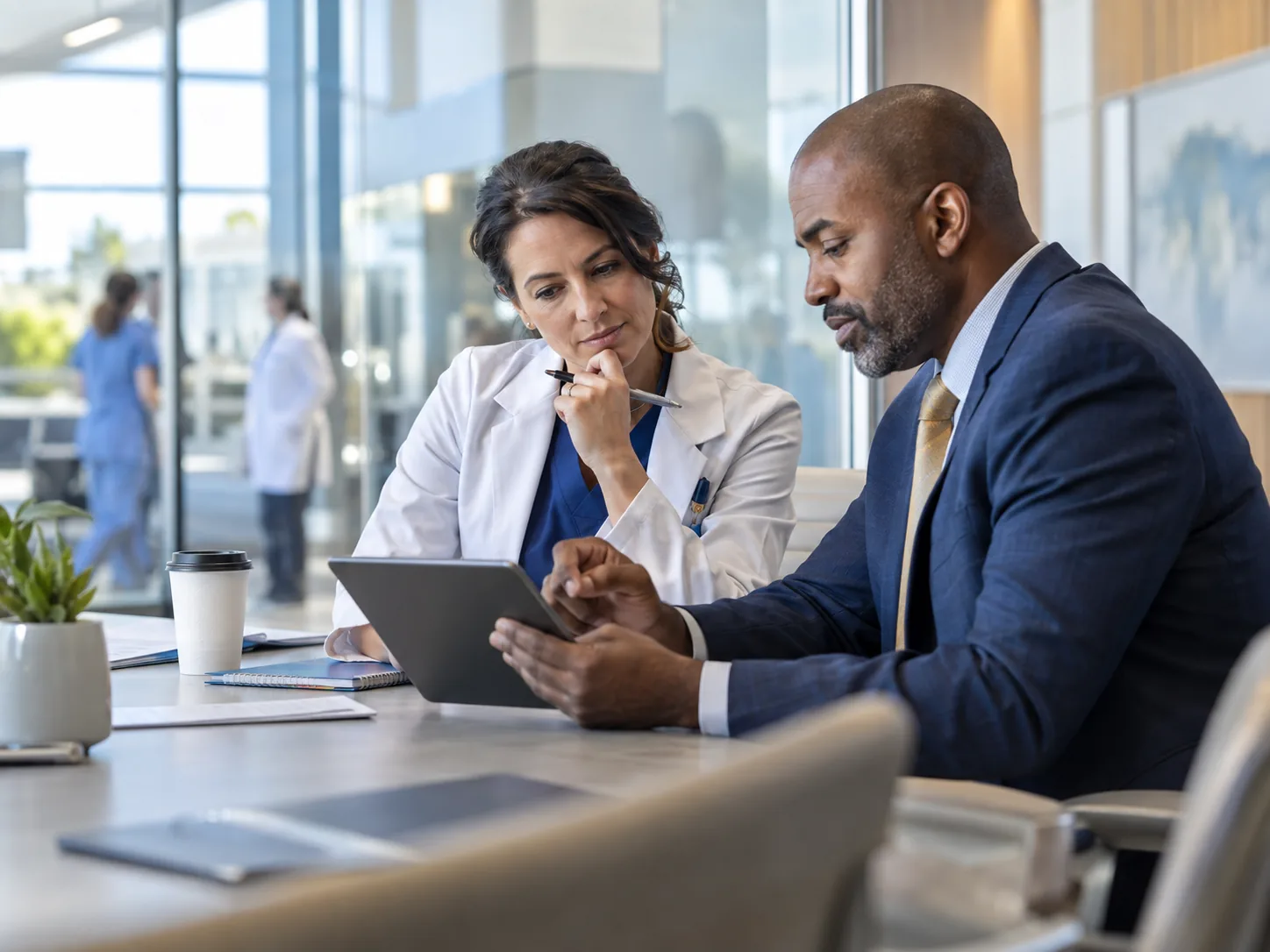 Healthcare leaders collaborating on a workforce plan